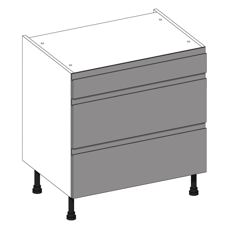 Jayline Supergloss Graphite | White 3 Drawer Cabinet | 800mm