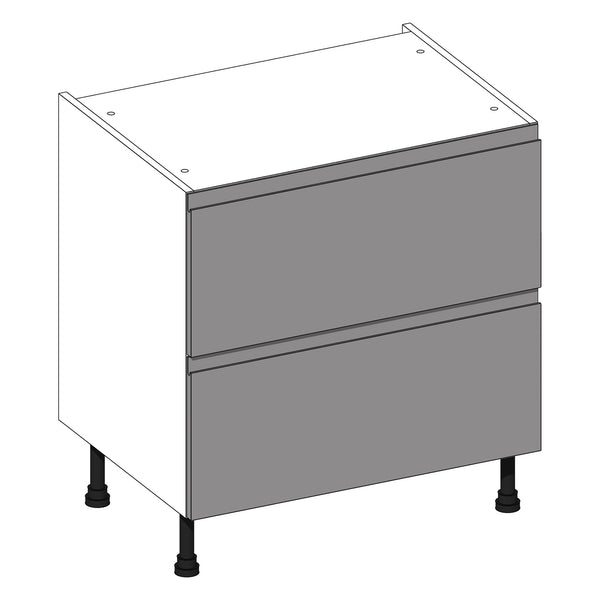 Jayline Supermatt Dust Grey | White 2 Drawer Cabinet | 800mm