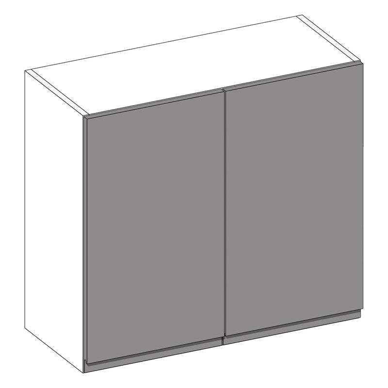 Jayline Supergloss Dust Grey | White Wall Cabinet | 800mm