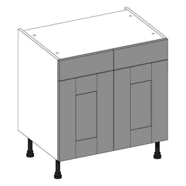 Wilton Oakgrain Graphite | Light Grey Drawerline Base Cabinet | 800mm