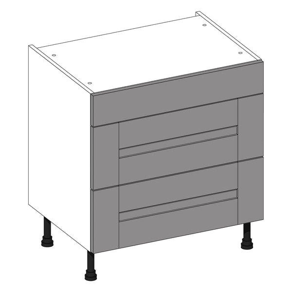 Wilton Oakgrain Dust Grey | Anthracite 3 Drawer Cabinet | 800mm