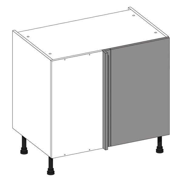 Firbeck Supergloss Light Grey | Dust Grey Blind Corner Base Cabinet (Left) | 900mm