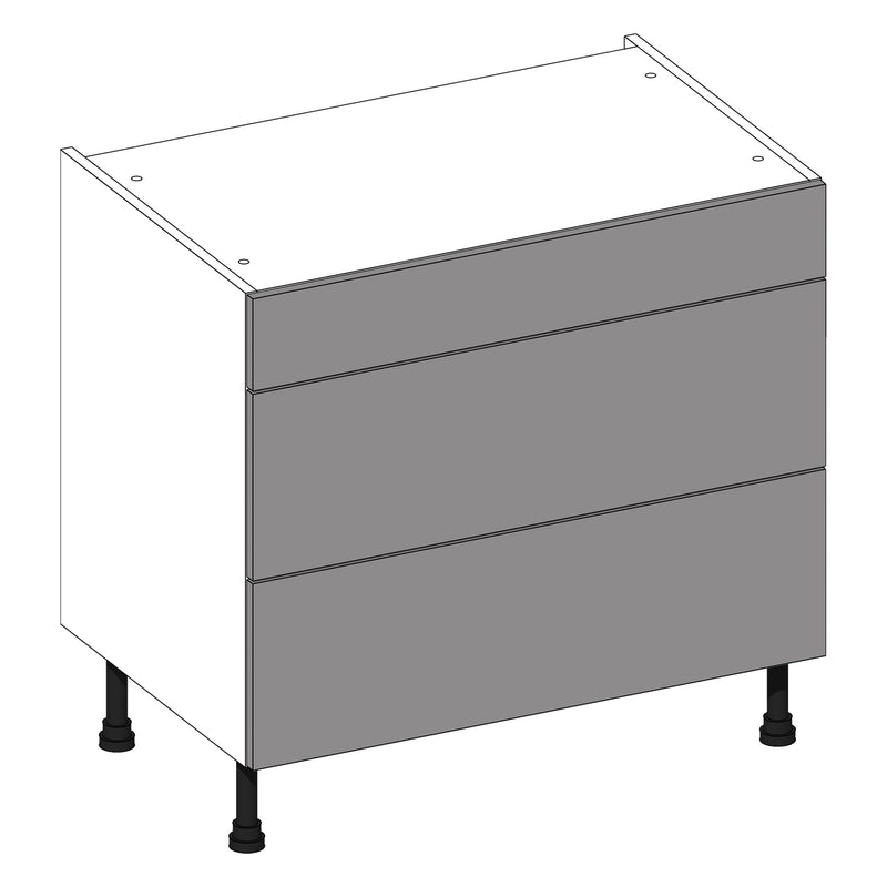 Firbeck Supermatt Indigo Blue | Light Grey 3 Drawer Cabinet | 900mm