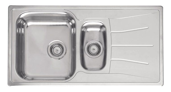 Reginox | Diplomat 1.5 Eco SV | Stainless Steel | Reversible 1.5 Bowl Inset Kitchen Sink