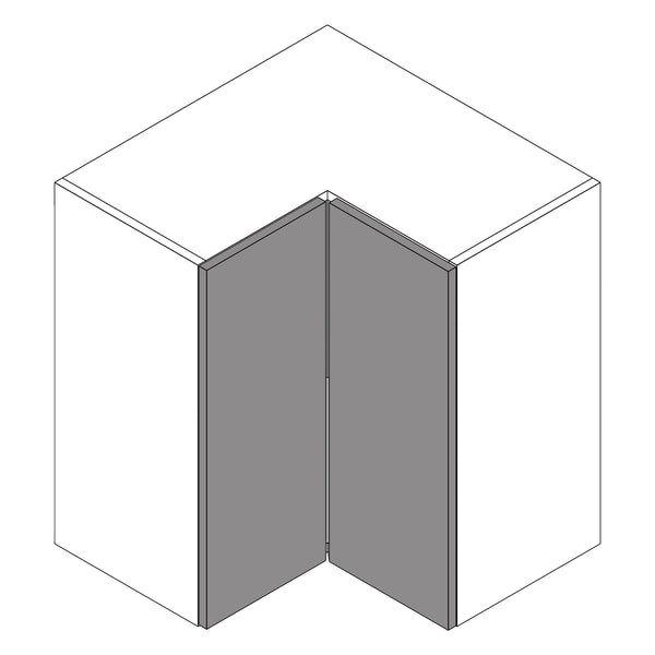 Firbeck Supergloss Dust Grey | Light Grey L Shape Wall Cabinet | 628mm