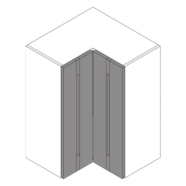 Wilton Oakgrain Dust Grey | Anthracite Tall L Shape Wall Cabinet | 628mm