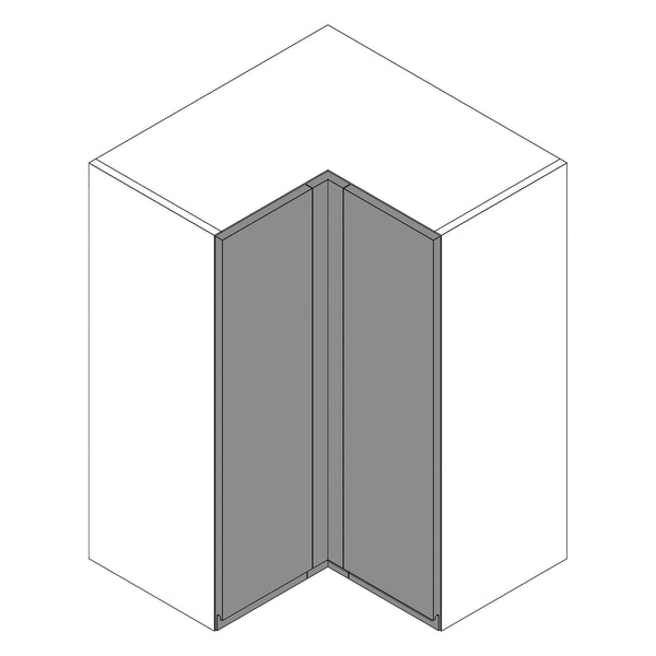 Jayline Supergloss Cashmere | Dust Grey Tall L Shape Wall Cabinet | 628mm