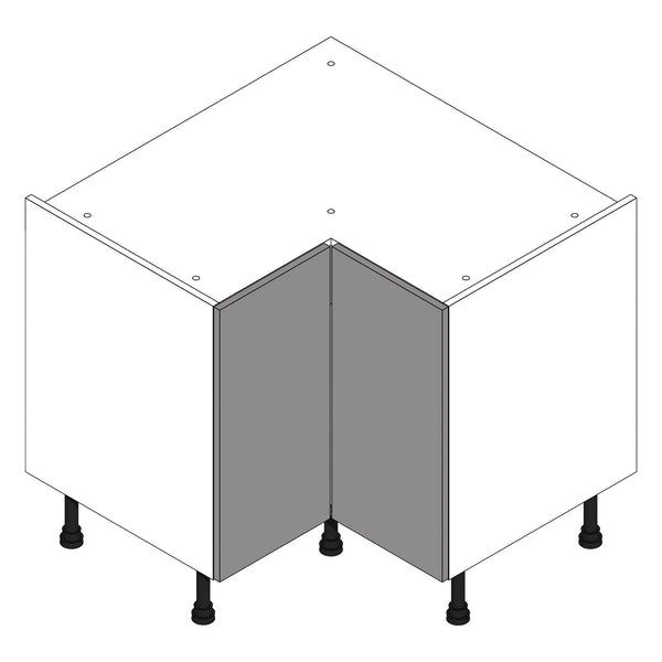 Firbeck Supermatt White | Dust Grey L Shape Base Cabinet | 928mm