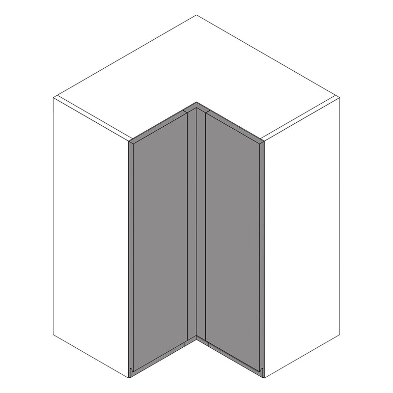 Jayline Supergloss Graphite | Light Grey Tall L Shape Wall Cabinet | 628mm