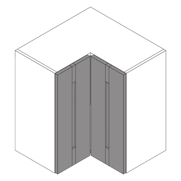 Wilton Oakgrain Dust Grey | Anthracite L Shape Wall Cabinet | 628mm