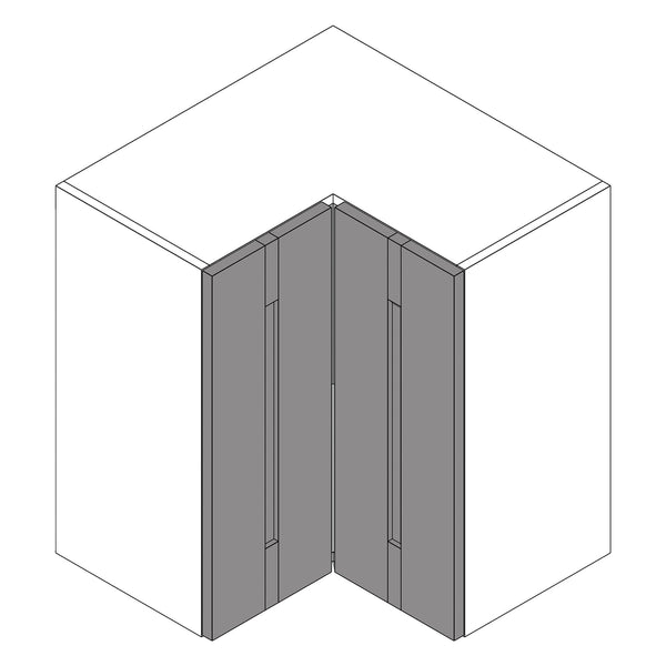 Wilton Oakgrain Cashmere | Dust Grey L Shape Wall Cabinet | 628mm