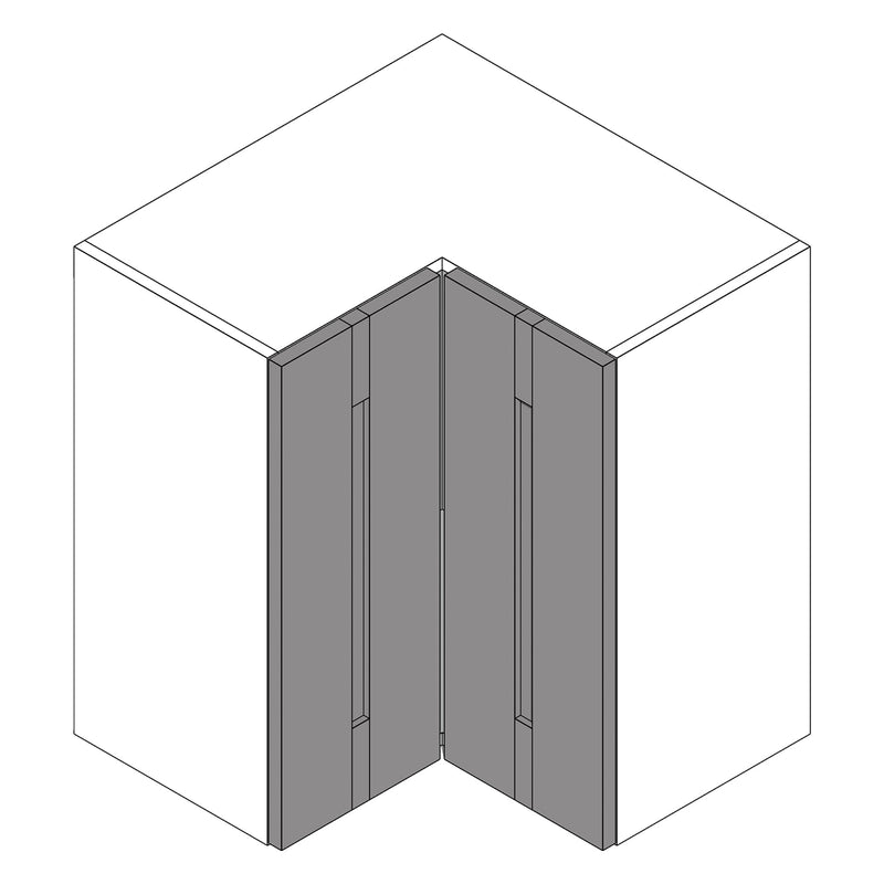 Wilton Oakgrain Cream | Light Grey L Shape Wall Cabinet | 628mm