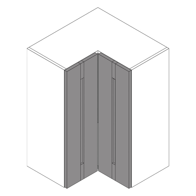 Wilton Oakgrain White | Light Grey Tall L Shape Wall Cabinet | 628mm