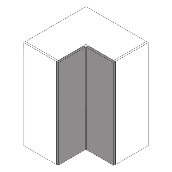 Firbeck Supermatt Light Grey | White Tall L Shape Wall Cabinet | 628mm