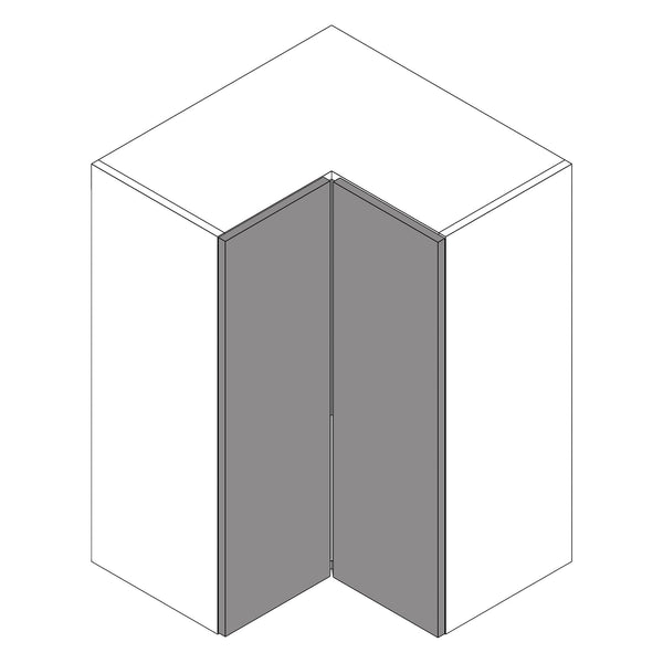 Firbeck Supermatt White | Dust Grey Tall L Shape Wall Cabinet | 628mm