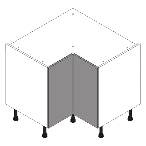 Firbeck Supermatt Graphite | White L Shape Base Cabinet | 928mm