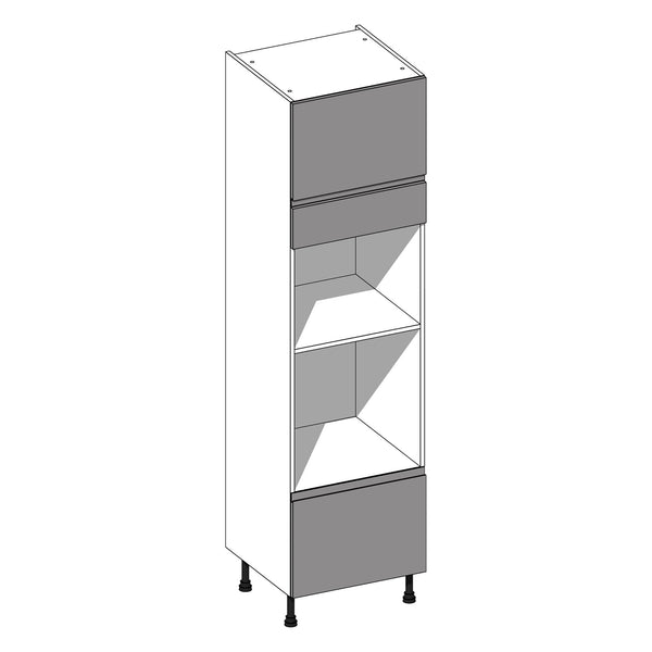 Jayline Supermatt Cashmere | Urban Oak Tall Single Oven & Micro/Combi Housing With 1 Pan & 1 Internal Drawer | 600mm