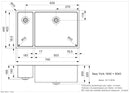 Reginox | New York 18 x 40 + 50 x 40 | Stainless Steel | 1.5 Bowl Sink
