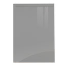 A sample door panel in Supergloss Dust Grey color with a J Profile Handleless style.