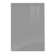 A sleek handleless J-Pull door in a Supergloss Dust Grey finish.