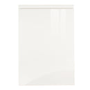 A white supergloss kitchen door with a J-Pull handle.