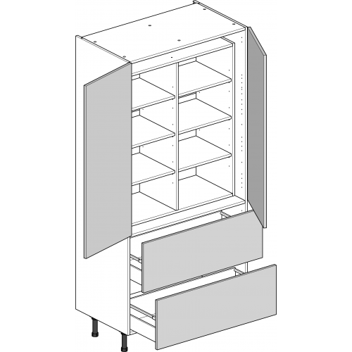 Jayline Supergloss Light Grey | Dust Grey Butler's Pantry Cabinet | 1000mm